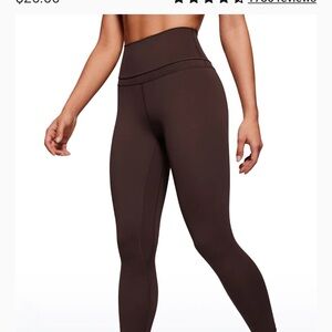 CRZ YOGA, S, coffee brown Nakedfeel Double Waistseam Legging 25"